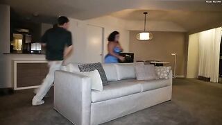 A girl with big tits likes to be hit and squeezed in the tits