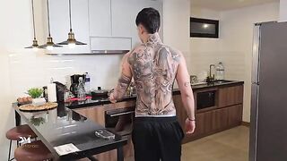 The coffee got cold while the sexy stepmom Monique finished up