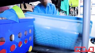 The girl is fucking between documents and reports on the cock