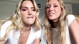 Two girls share the same cock during therapy