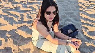 An empty beach isn't exactly the place for intimate moments, but the thrill wins