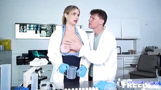 The little bitch in the submissive position is fucked roughly