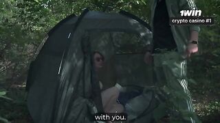 The stepson shares a tent with his stepmom while camping