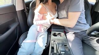 The back seat turned into a bed of passion for an intense encounter