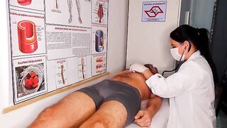 A hot nurse has no time for foreplay and underwear