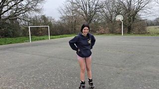 A cute girl had sex with her neighbor in the forest, it was awesome