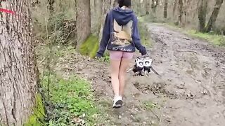 A cute girl had sex with her neighbor in the forest, it was awesome