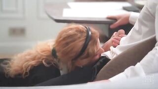 The cute girl was roughly fucked by her boss in 4K HD