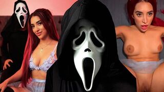 A horror movie with a hot Latina turns into a great porno
