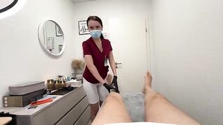 A hot nurse smoothes out all the guys' problems in a spa