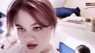A hot girl is getting fucked right on the train