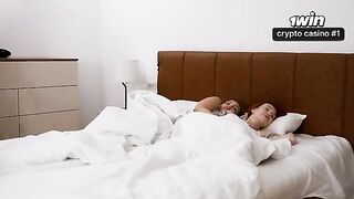 The stepson shares a bed with his stepmom and sexy sister
