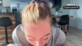 A striptease until the last thread — and the last nerve, featuring a hot blonde in a steamy scene