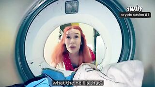 A lady got stuck in the washer and had to engage in some intimate action