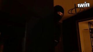 A hot Latina housewife gets fucked by a masked robber in doggy style