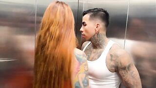I met my neighbor in the elevator and she gave me milk on the face