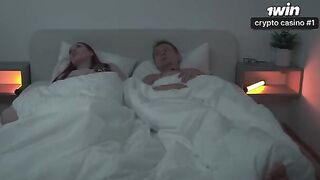 A couple has a passionate session after sharing a bed together
