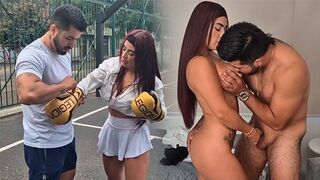 A girl is trying to get a membership by having rough sex with the trainer