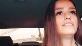 The couple gets passionate in the car, showcasing real public thrill-seekers in action