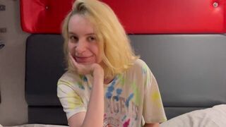 A girl got wet between her legs, thinking about a cock, and she likes it