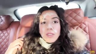 A man showered a woman with sperm on her face in this hot compilation video