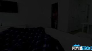 A hot brunette gives a blowjob lesson from above