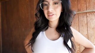 A thick Latina gets fucked outdoors by a contractor in this steamy scene
