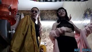 The plumber gets fucked by two Argentine babes as payment for his service