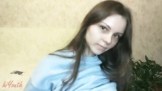 A cute Russian schoolgirl has her first solo video and finishes with a powerful climax