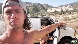 A couple enjoys a wild sex adventure on their road trip to California