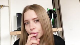 I sucked my friend's dick until he came on my cute face