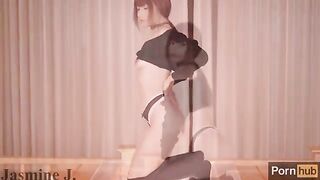 Jasmine J - From below, an optimistic Asian beauty's performance