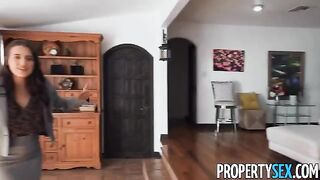 The pretty brunette real estate agent succeeded in convincing the picky client to buy the house