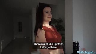 Agent took a cute girl to the studio for shooting