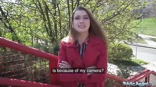 Nervous woman gets fucked through the gloryhole for cash