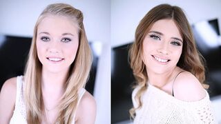 Cute teen Hannah Hays sucks cock in POV with Ariel McGwire