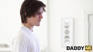 Older man seduced and fucked the young girlfriend of his son